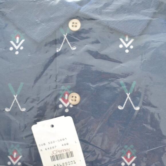 NWT Vintage IZOD Golf Club Patterned Polo Shirt - Picture 5 of 5